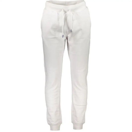 North sails white cotton joggers med snøre og ribbade manchetter