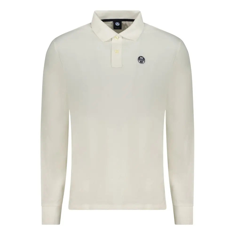 Nord sails white cotton polo shirt i cremfarvet bomuld med monogram