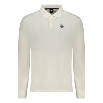 Nord sails white cotton polo shirt i cremfarvet bomuld med monogram