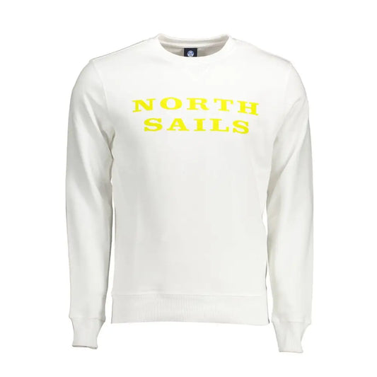North sails hvid bomuldssweater med gul skrift, 100% originale brands