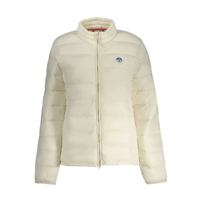 North sails white polyamide quilted puffer jakke med ståkrave