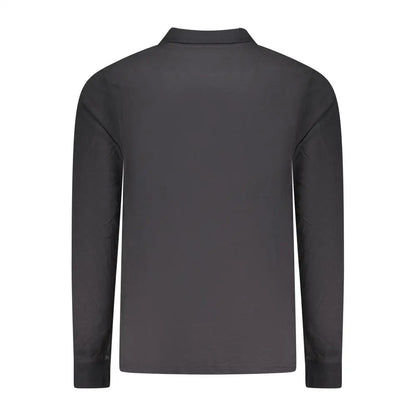 Mørk grå langærmet polo shirt i sort bomuld fra Norway 1963