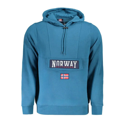 Teal Norway 1963 blu cotton herresweatshirt med flag og tekst