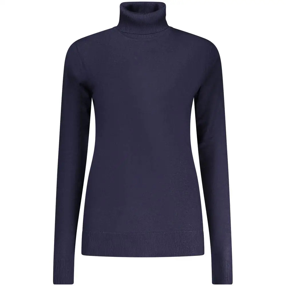 Navy blue turtleneck sweater in blu viscosa, 100% originale brands