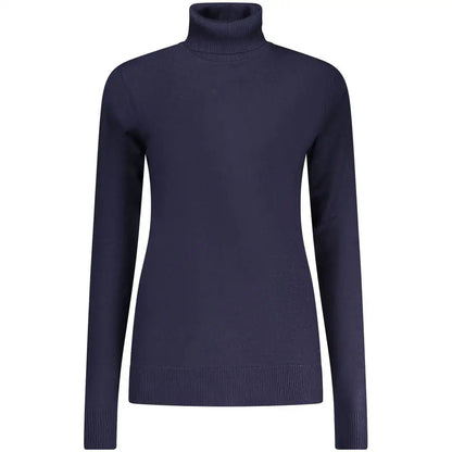 Navy blue turtleneck sweater in blu viscosa, 100% originale brands