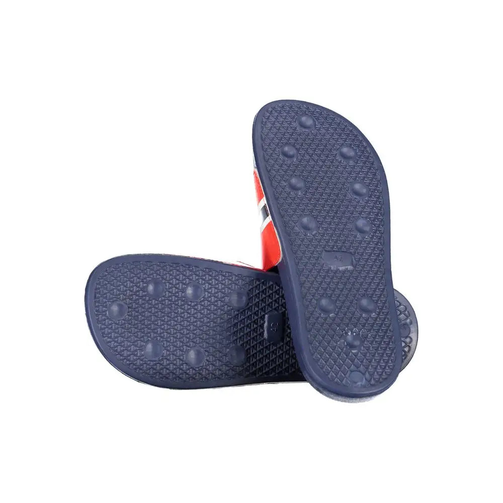 Navy blue plastic Norway 1963 men sandal with red and white accents