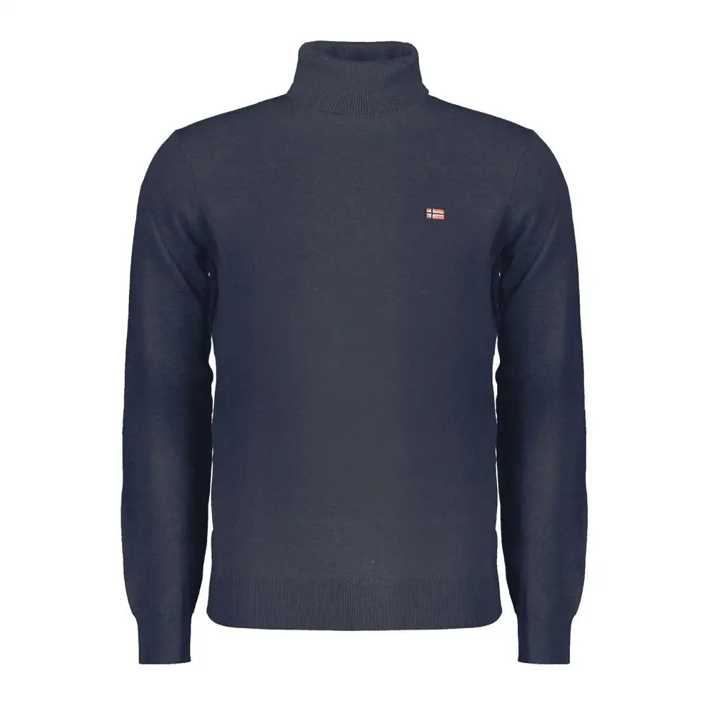 Mørkeblå turtleneck sweater med norsk flagbroderi, Norway 1963 outlet mærkevare