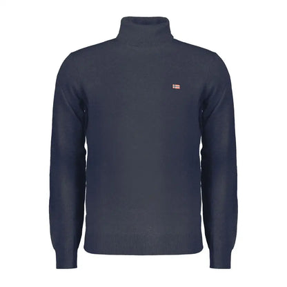 Mørkeblå turtleneck sweater med norsk flagbroderi, Norway 1963 outlet mærkevare
