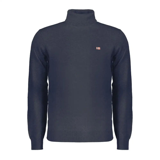 Mørkeblå turtleneck sweater med norsk flagbroderi, Norway 1963 outlet mærkevare