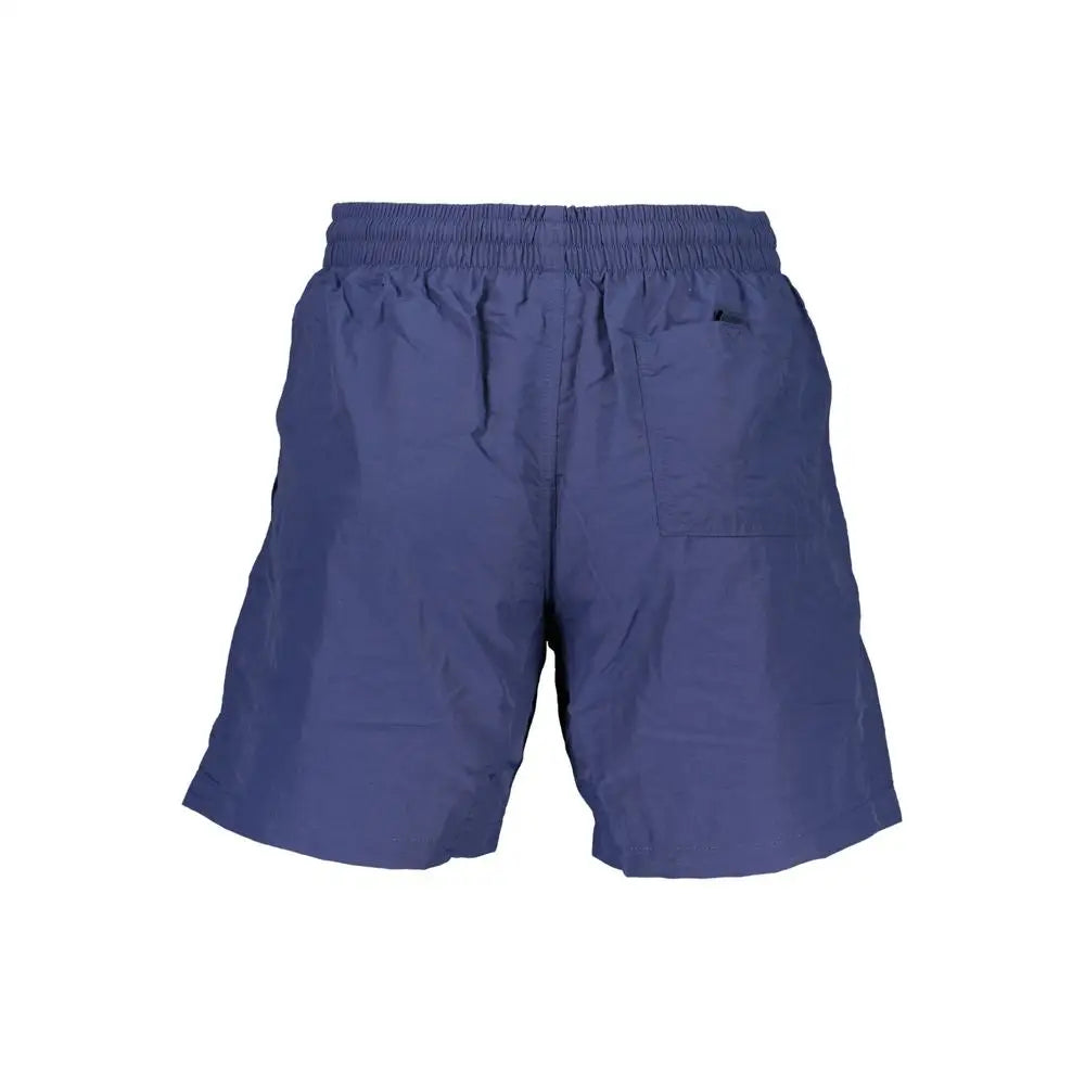 Navy blue polyamid badetøj shorts fra Norway 1963’s med elastik og lomme