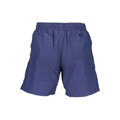 Navy blue polyamid badetøj shorts fra Norway 1963’s med elastik og lomme