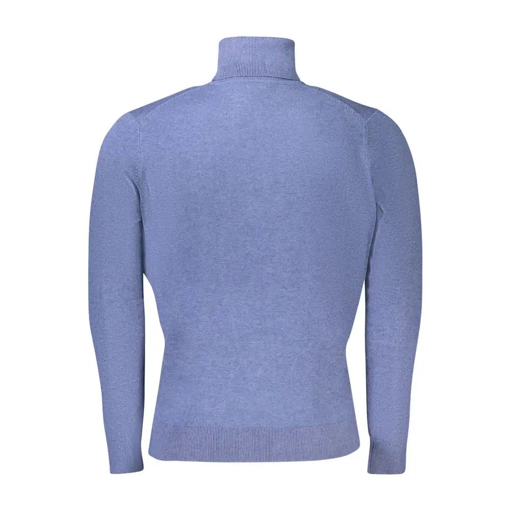 Høj kvalitet blue wool Norway 1963 turtleneck sweater