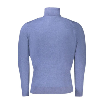 Høj kvalitet blue wool Norway 1963 turtleneck sweater