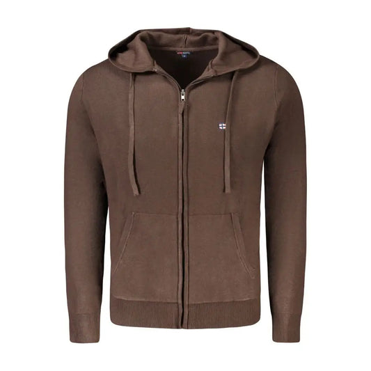 Brun polyamide cardigan med logo og snører, 100% originale brands