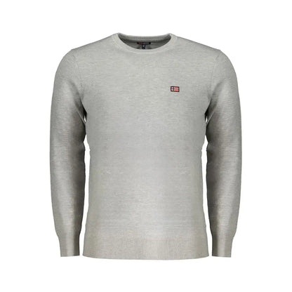 Lyst grå crewneck sweater med flagflet og Norge 1963 patch. Spar 30-70% på mode
