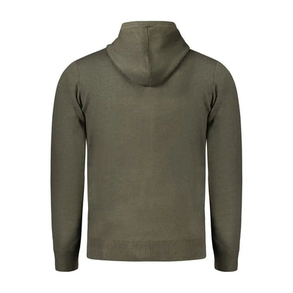 Olivgrøn hættetrøje med lynlås, ribkantet manchetter og søm. Spar 30-70% på mode