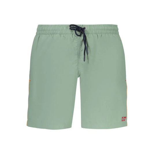 Grønne polyamid badebukser Norway 1963 med norsk flag