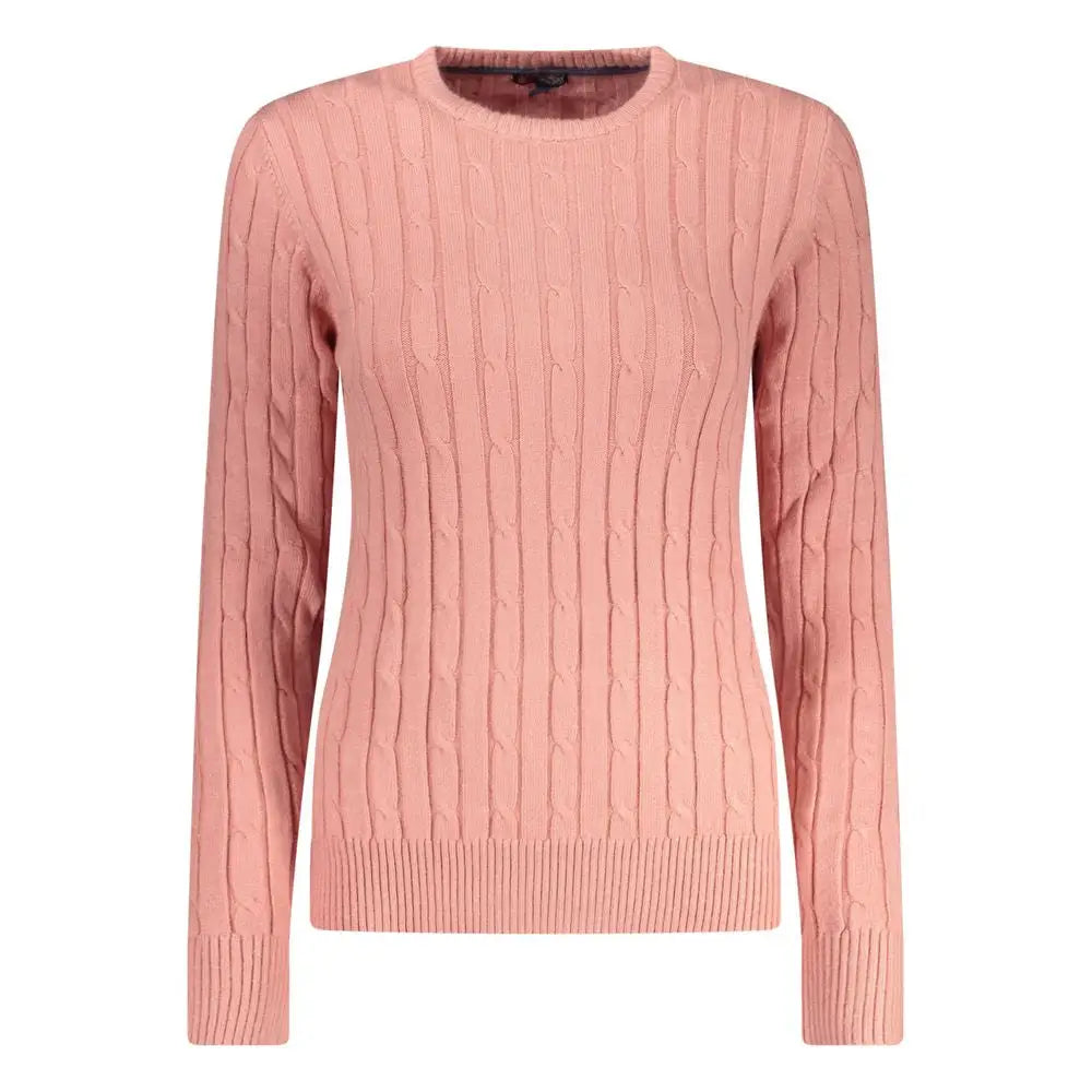 Blød pink cable-knit sweater i rosa viscosa, 100% originale brands