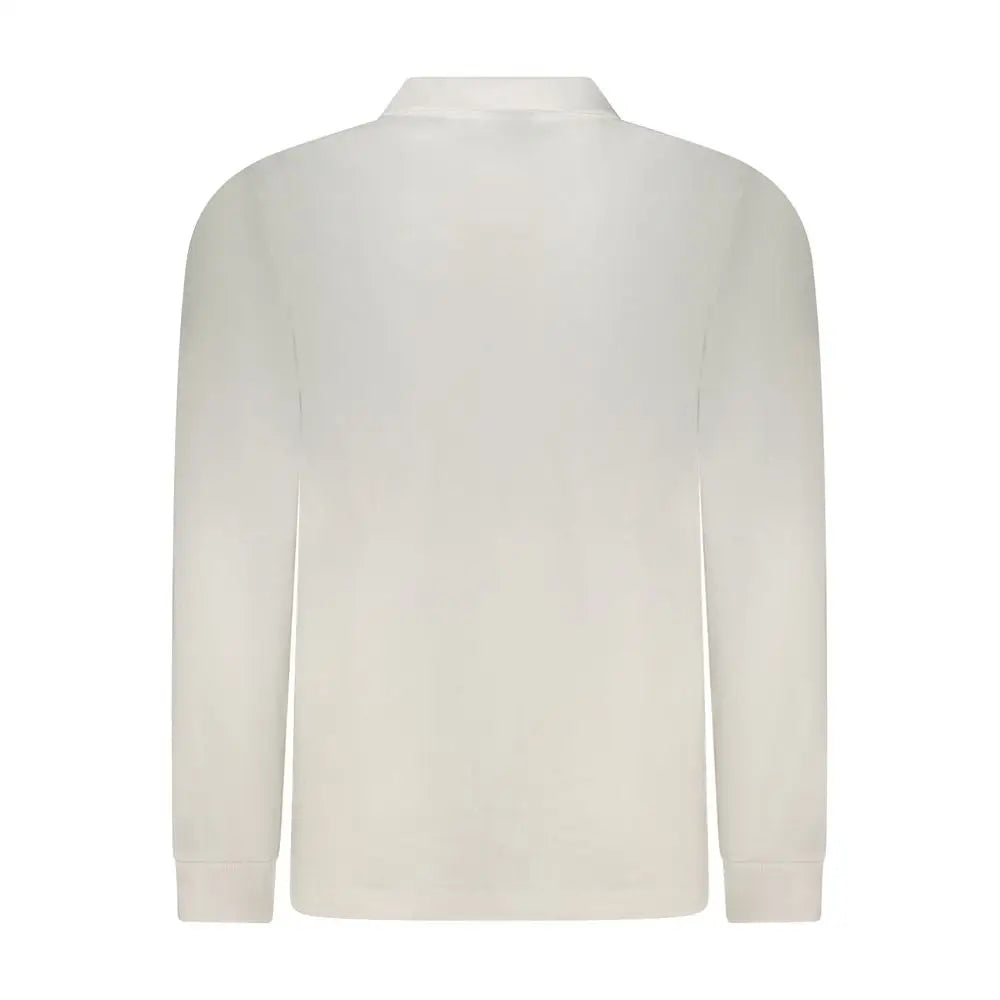 Hvid bomulds polo til mænd, Norway 1963, med krave og sømme