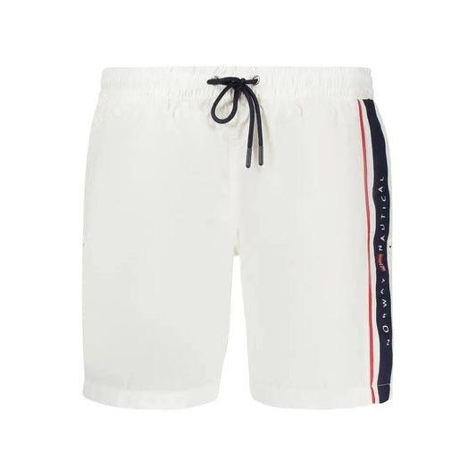 Hvid Tommy Hilfiger polyamide badebukser med Norge-logo