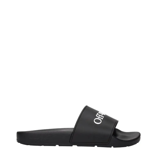 Off-White Black Cotton Slippers Sandals