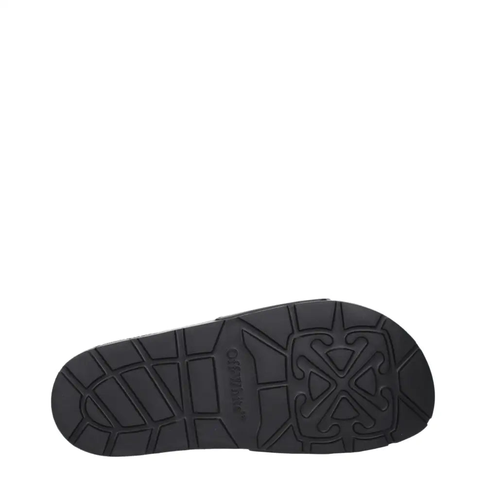 Off-White Black Cotton Slippers Sandals