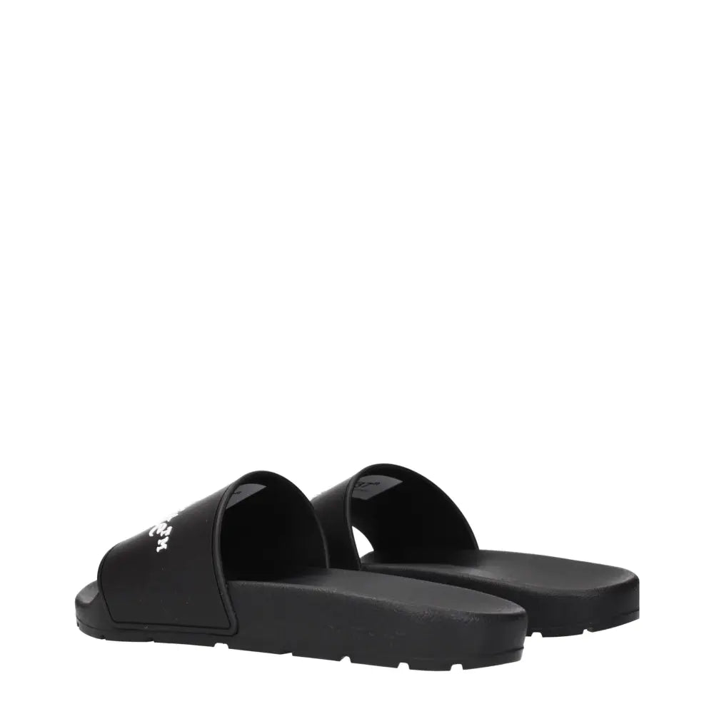 Off-White Black Cotton Slippers Sandals