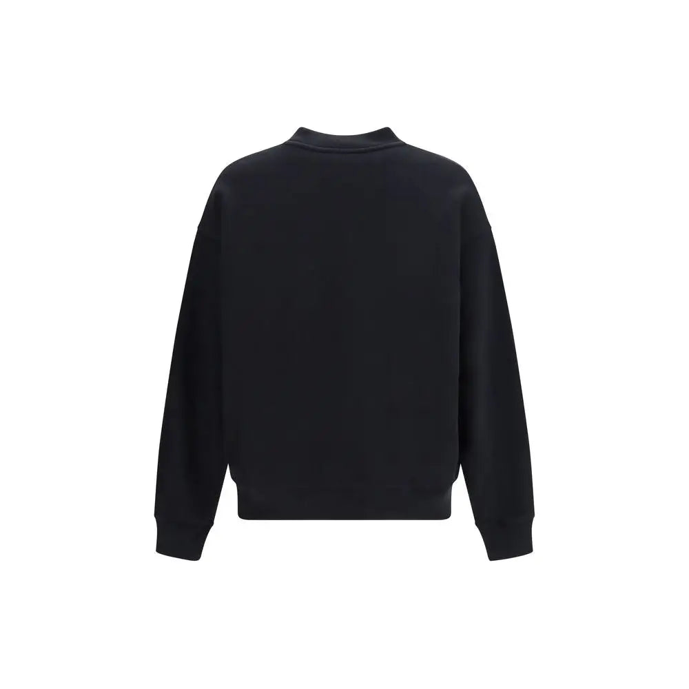 Sort Off-White sort sort cotton sweatshirt i sort med ribbete manchetter og kant