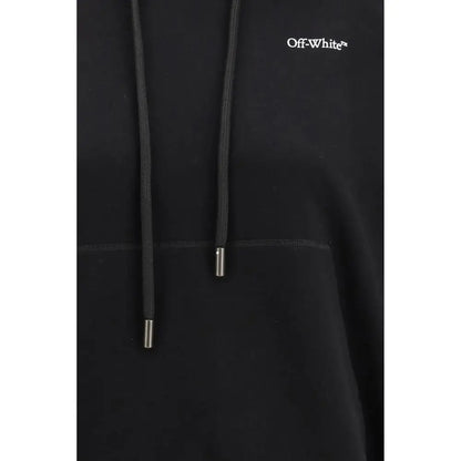 Off-White sorte sweatshirt i sort med tekstureret snor og metal aglets