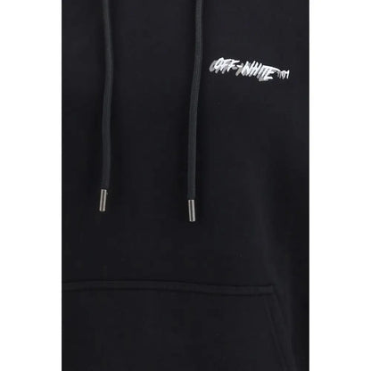 Elegant Off-White black sorte bomulds sweatshirt with graffiti logo
