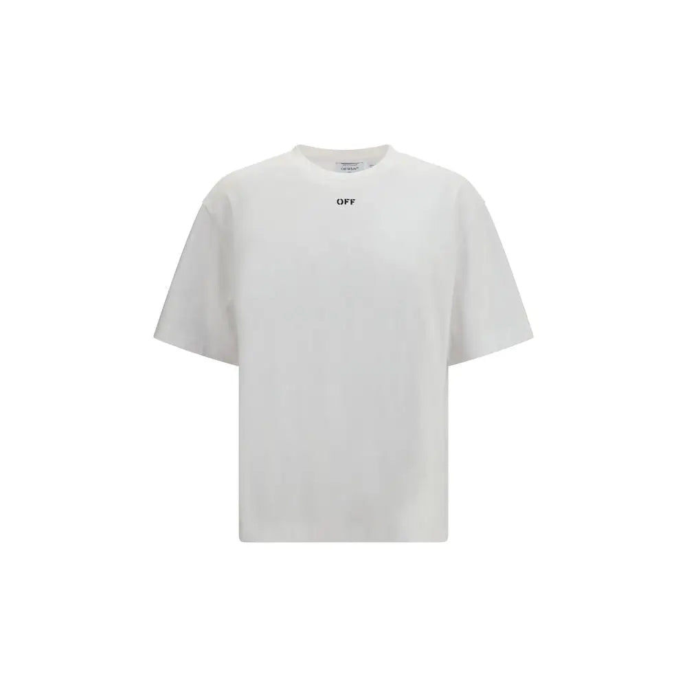 Hvid bomulds sportswear t-shirt med sort off-logo