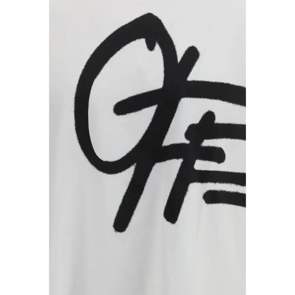 Off-White hvid bomuldssportstøj med sort graffiti-logo