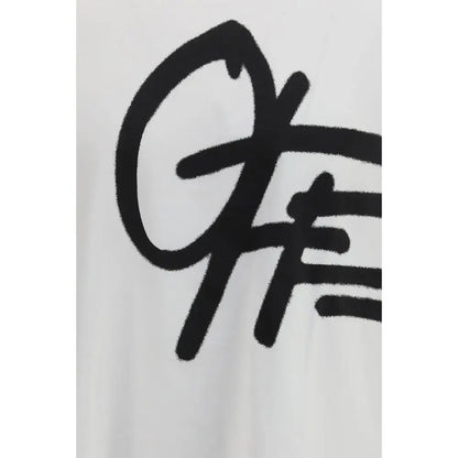 Off-White hvid bomuldssportstøj med sort graffiti-logo
