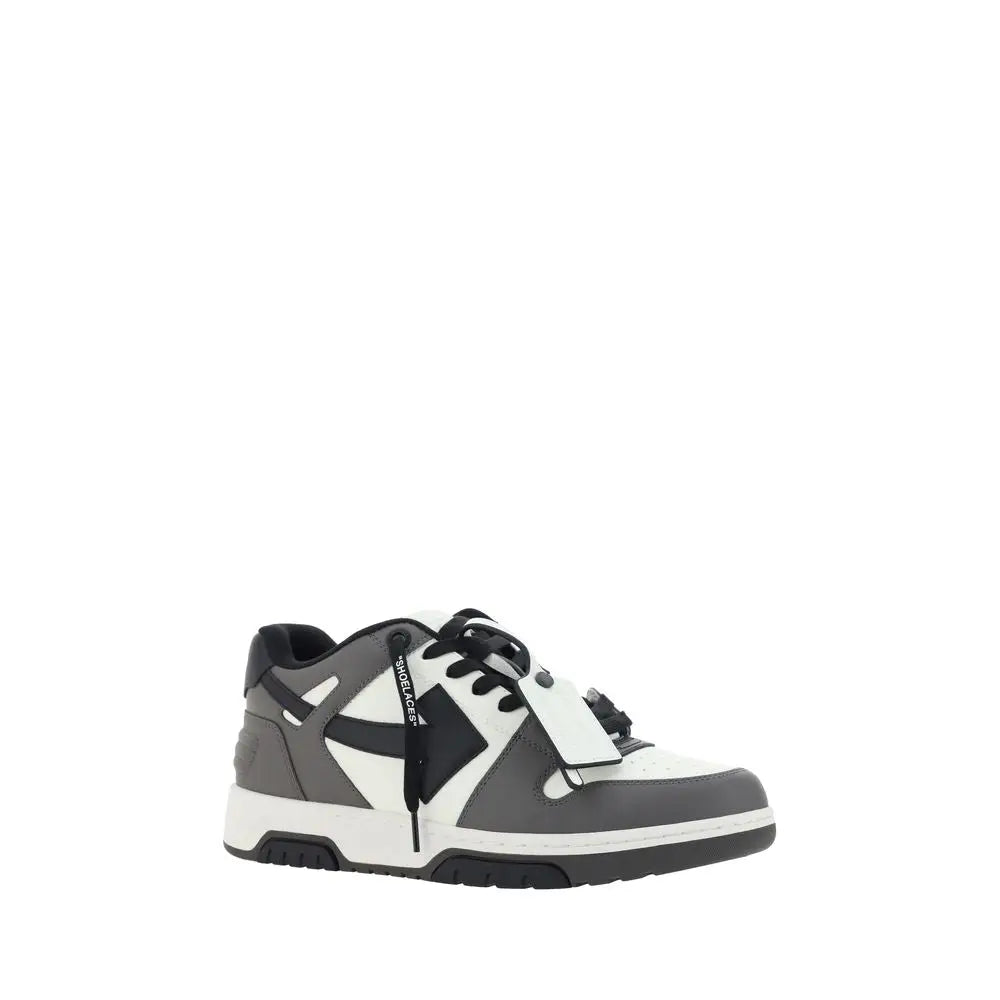 Off-white grå kalveskind Bos Taurus low top sneakers i sort-hvid med grå accenter