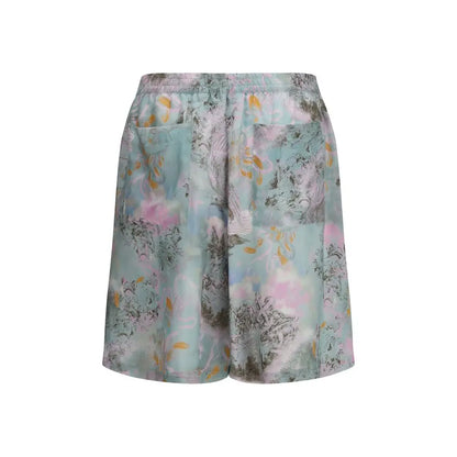 Pastelgrønne shorts i off-white multicolor viskose med blødt blomstermønster. Spar 30-70% på mode