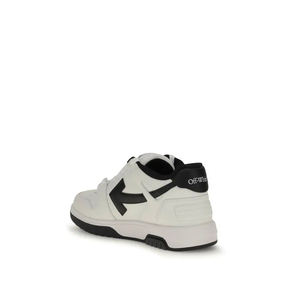 Off-White hvide gummi low top sneakers med sort pil-logo