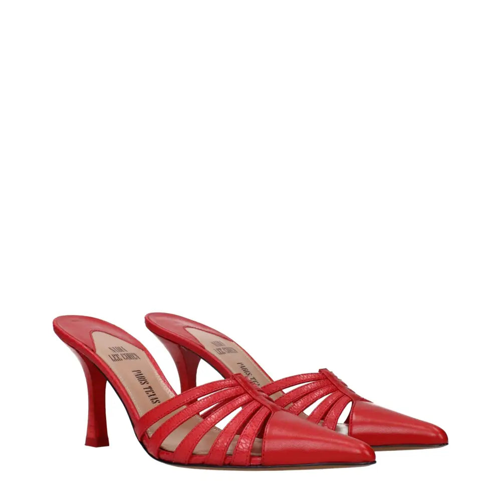 Paris Texas Red Leather Stiletto Heels Sandals
