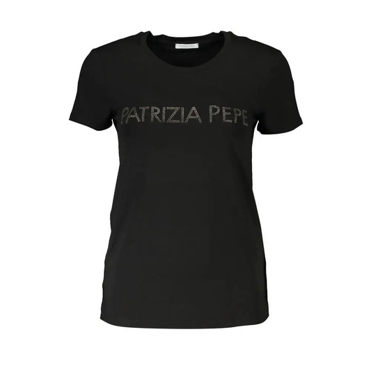Patrizia Pepe Black Organic Cotton Women T-Shirt - XS