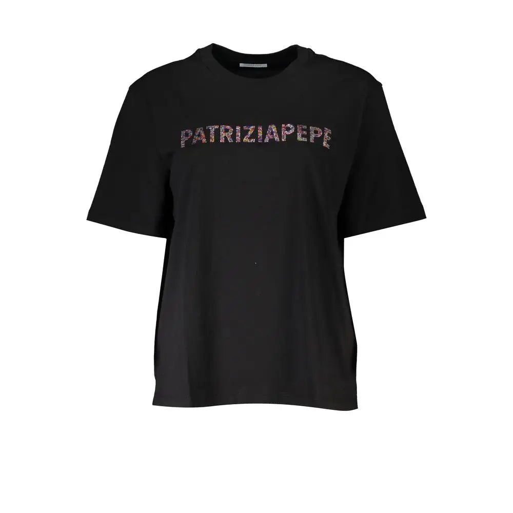 Patrizia Pepe Chic Rhinestone Crew Neck Tee - T-shirts