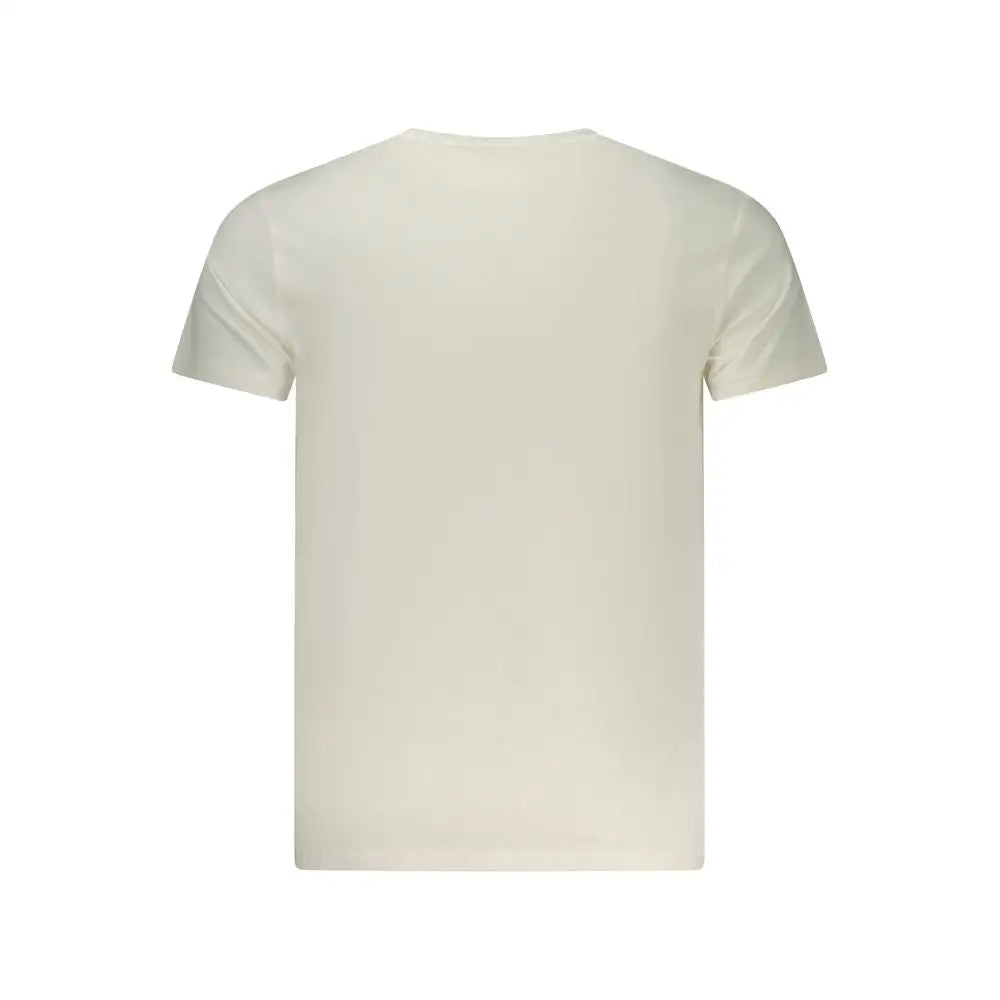 Pepe jeans bianco cotton men t-shirt, cream short-sleeve crew neck
