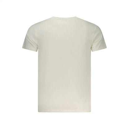 Pepe jeans bianco cotton men t-shirt, cream short-sleeve crew neck