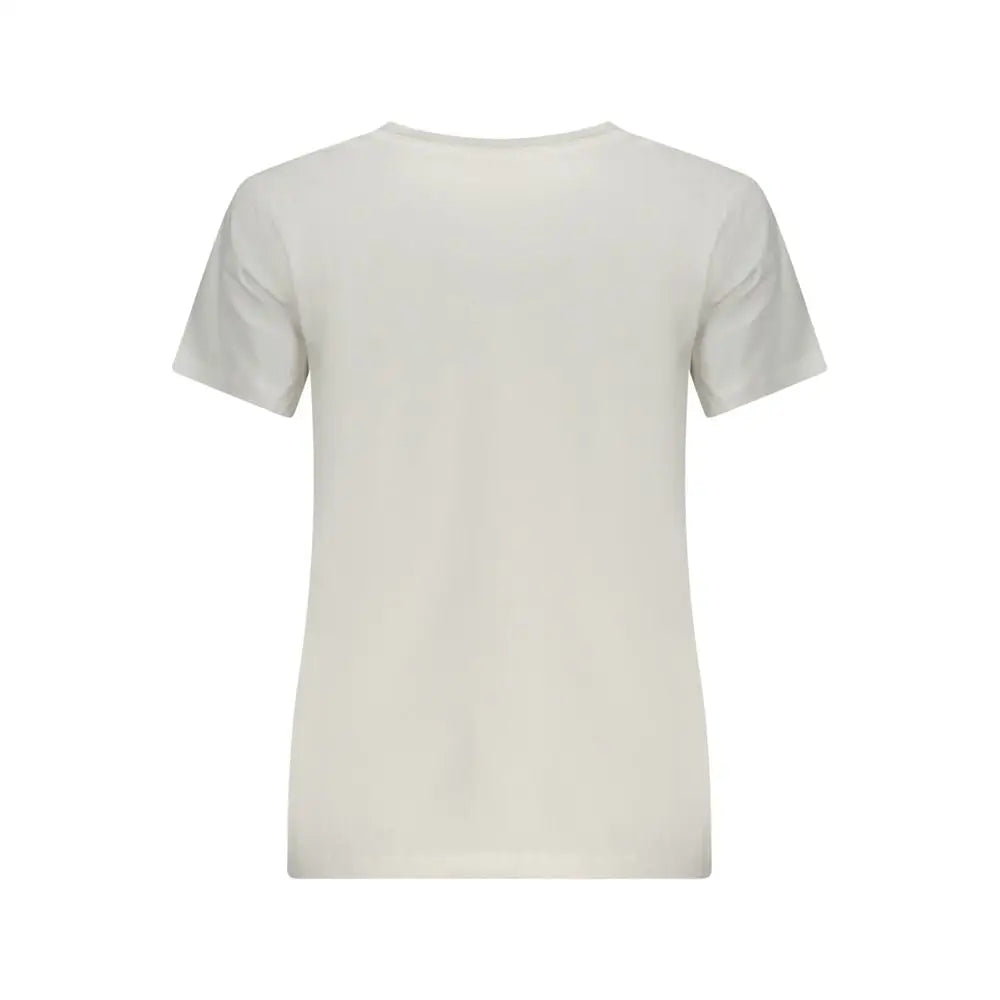 Pepe jeans bianco cotton women t-shirt, off-white short-sleeved crew neck