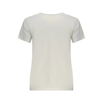Pepe jeans bianco cotton women t-shirt, off-white short-sleeved crew neck