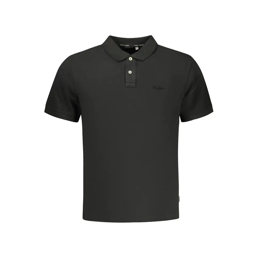 Pepe jeans sort bomuld herre polo t-shirt med klassisk krave