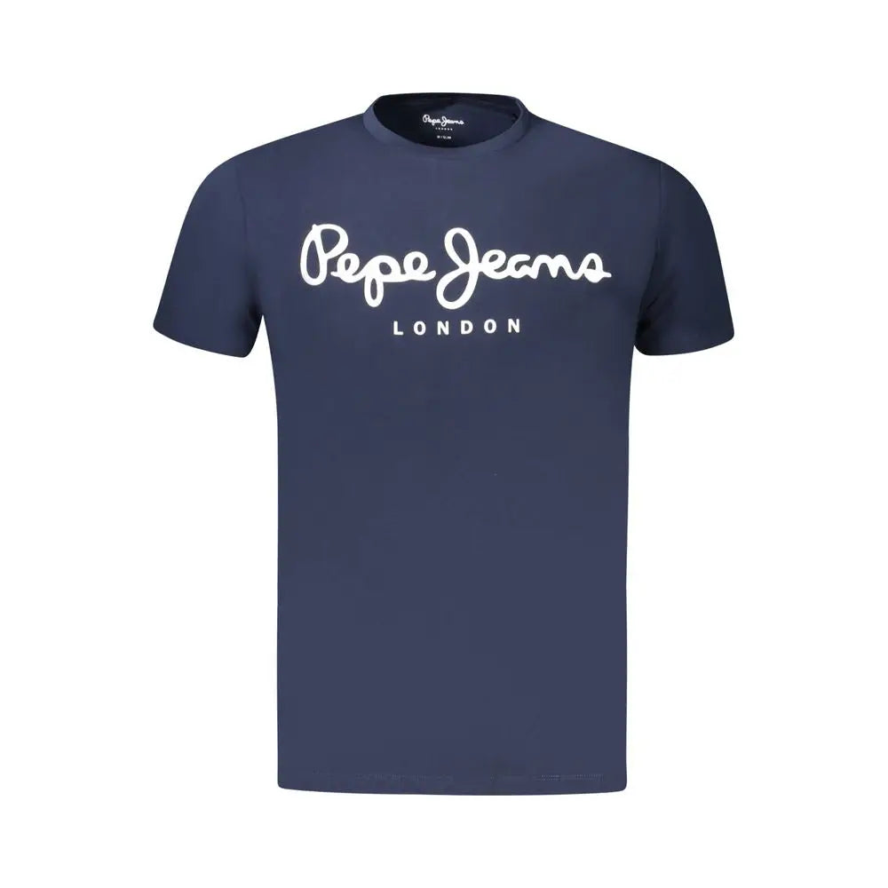 Navyblå Pepe Jeans London T-shirt med hvid kursiv logo og London-tekst