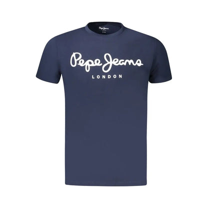 Navyblå Pepe Jeans London T-shirt med hvid kursiv logo og London-tekst