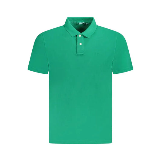 Vibrant Pepe Jeans green cotton polo shirt med klassisk krave