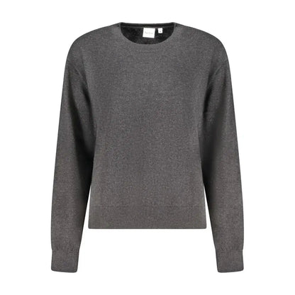 Pepe jeans nero cotton kvindesweater i blød grå heathered med ribkant