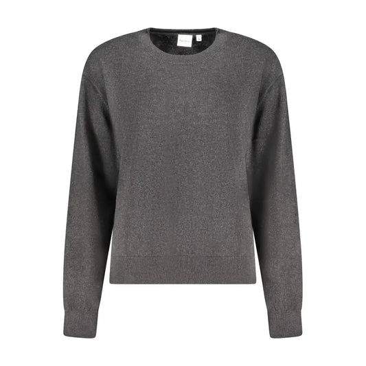 Pepe jeans nero cotton kvindesweater i blød grå heathered med ribkant