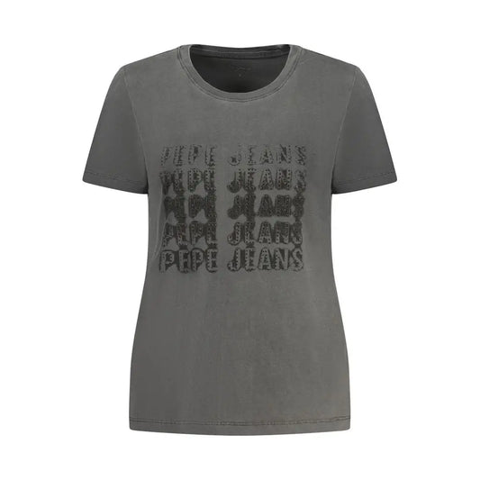 Grå Pepe Jeans Nero bomuld T-shirt med distressed logo print
